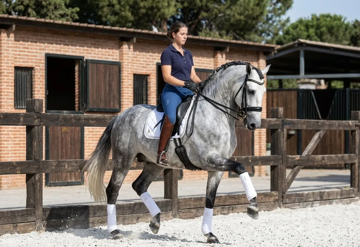 PRE en trabajo de doma — Golden Horses Spain